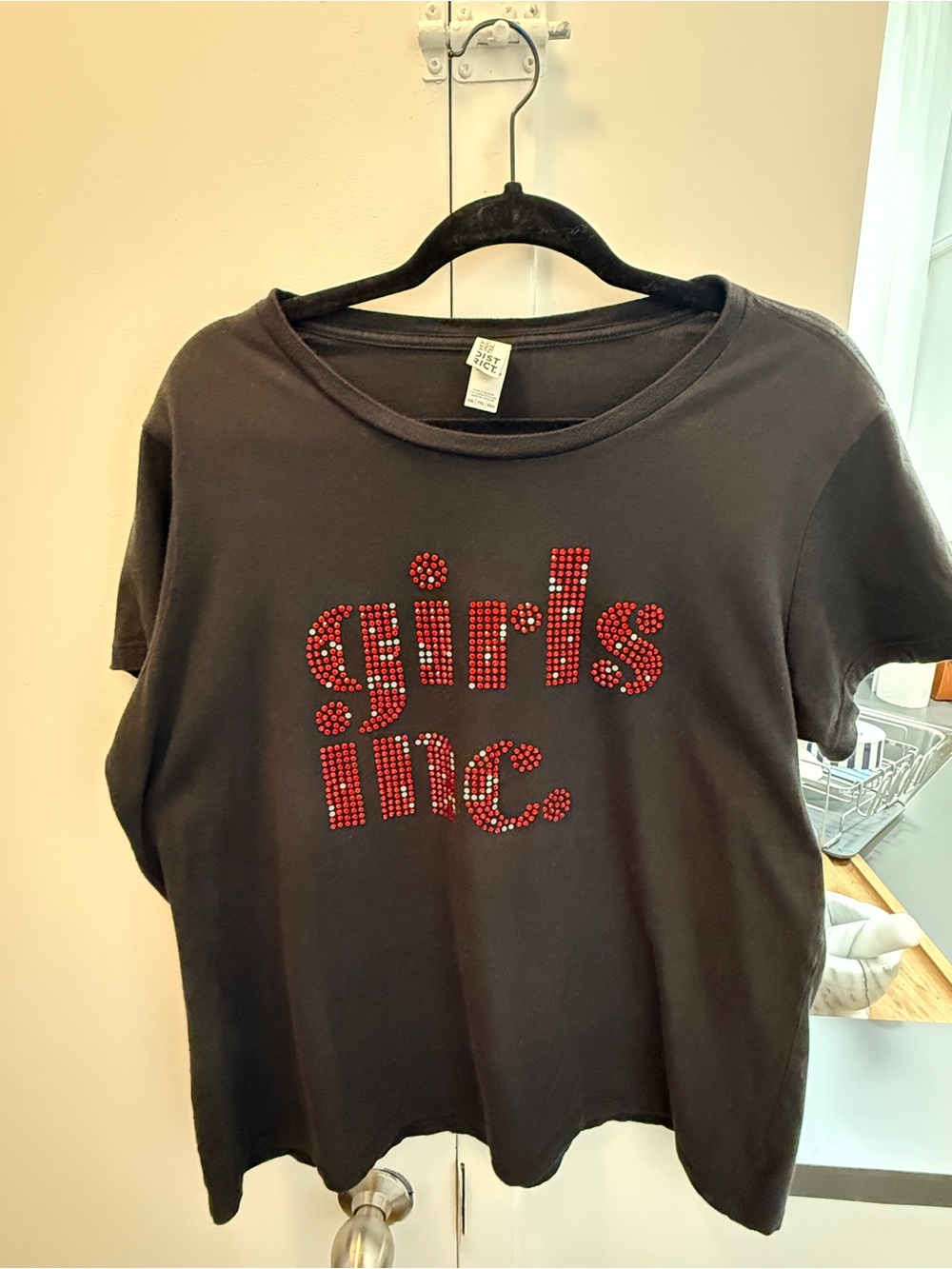 “She Will Lead The Way” Black and Red Rhinestone Logo Tee